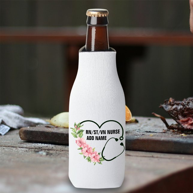 Personalized Student-Registered-Veteran Nurse Name Bottle Cooler (Creator Uploaded)