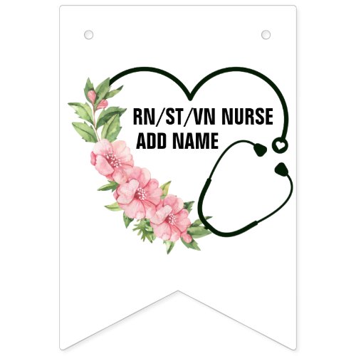 Personalized Student_Registered_Veteran Nurse Name Bunting Flags