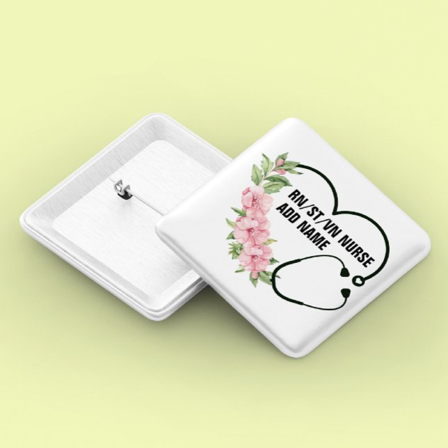 Personalized Student-Registered-Veteran Nurse Name Button (Creator Uploaded)