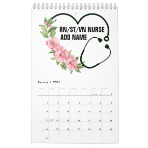 Personalized Student-Registered-Veteran Nurse Name Calendar