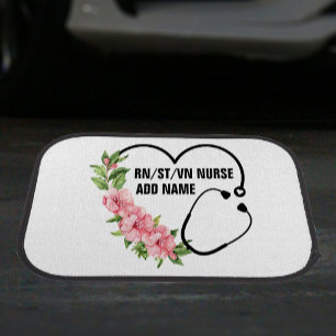 Personalized Student-Registered-Veteran Nurse Name Car Floor Mat