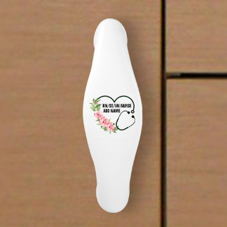 Personalized Student-Registered-Veteran Nurse Name Ceramic Cabinet Pull