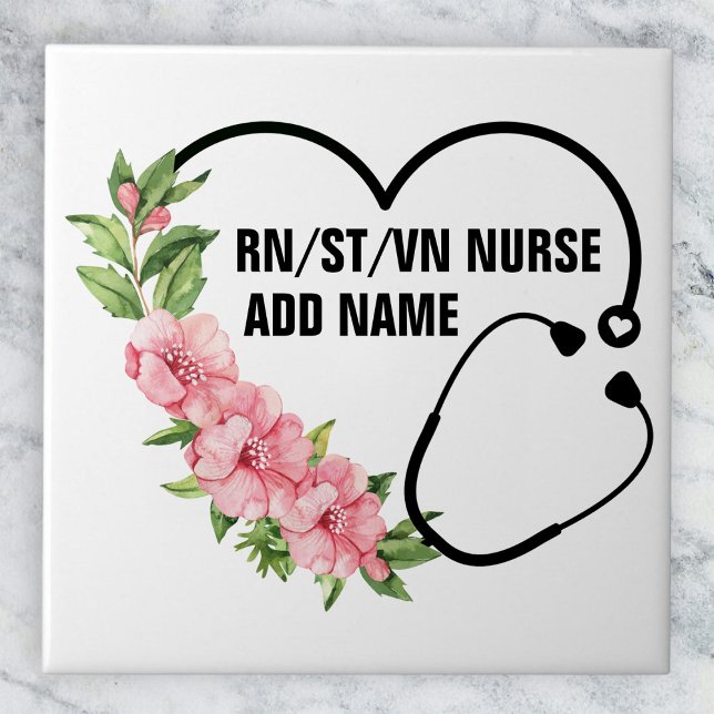 Personalized Student-Registered-Veteran Nurse Name Ceramic Tile (Creator Uploaded)