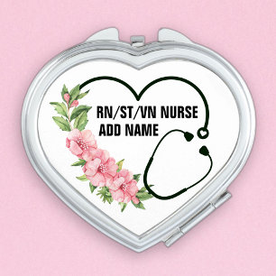 Personalized Student-Registered-Veteran Nurse Name Compact Mirror