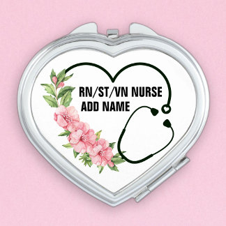 Personalized Student-Registered-Veteran Nurse Name Compact Mirror