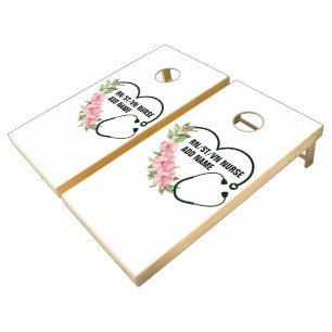 Personalized Student-Registered-Veteran Nurse Name Cornhole Set