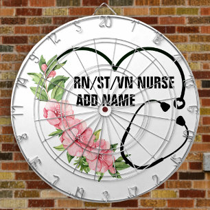 Personalized Student-Registered-Veteran Nurse Name Dart Board