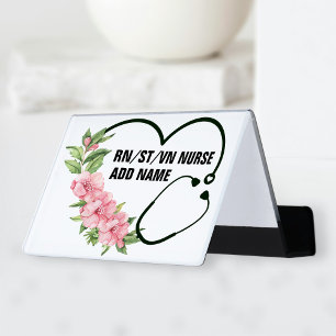 Personalized Student-Registered-Veteran Nurse Name Desk Business Card Holder