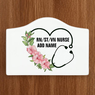 Personalized Student-Registered-Veteran Nurse Name Door Sign