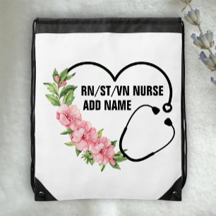 Personalized Student/Registered/Veteran Nurse Name Drawstring Bag