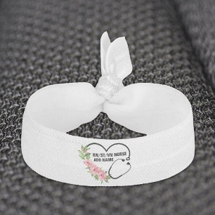 Personalized Student-Registered-Veteran Nurse Name Elastic Hair Tie