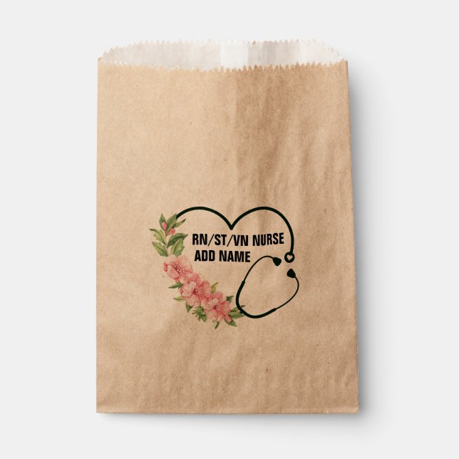 Personalized Student-Registered-Veteran Nurse Name Favor Bag (Front)