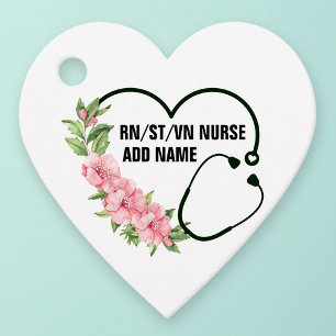 Personalized Student-Registered-Veteran Nurse Name Favor Tags