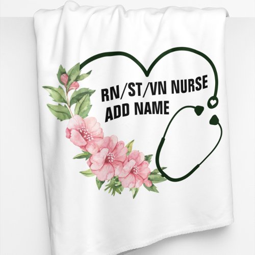 Personalized Student_Registered_Veteran Nurse Name Fleece Blanket