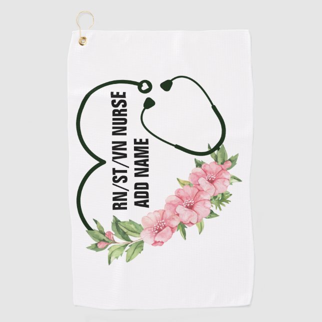 Personalized Student-Registered-Veteran Nurse Name Golf Towel (Front)