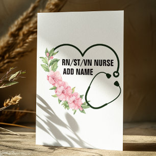Personalized Student-Registered-Veteran Nurse Name Holiday Card