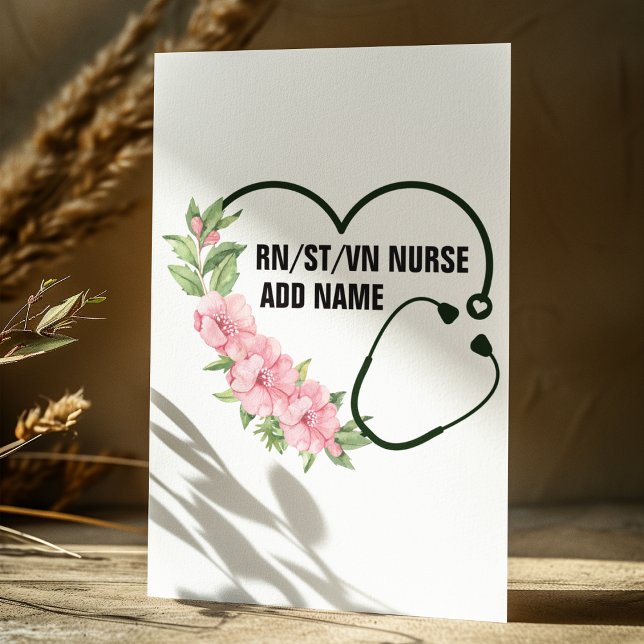 Personalized Student-Registered-Veteran Nurse Name Holiday Card (Creator Uploaded)
