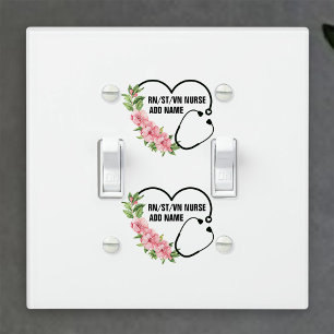 Personalized Student-Registered-Veteran Nurse Name Light Switch Cover