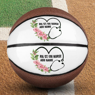 Personalized Student-Registered-Veteran Nurse Name Mini Basketball