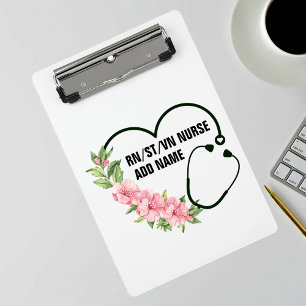 Personalized Student-Registered-Veteran Nurse Name Mini Clipboard
