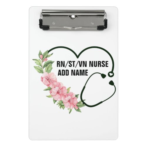 Personalized Student_Registered_Veteran Nurse Name Mini Clipboard