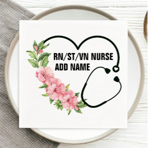 Personalized Student-Registered-Veteran Nurse Name Napkins