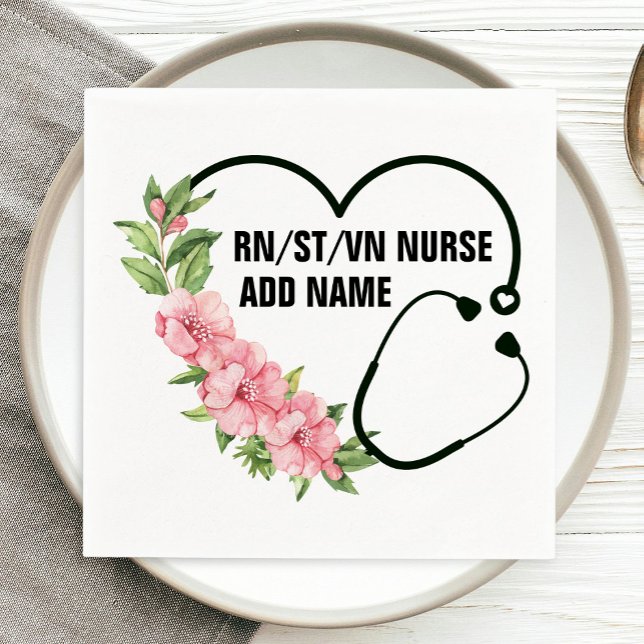 Personalized Student-Registered-Veteran Nurse Name Napkins (Creator Uploaded)
