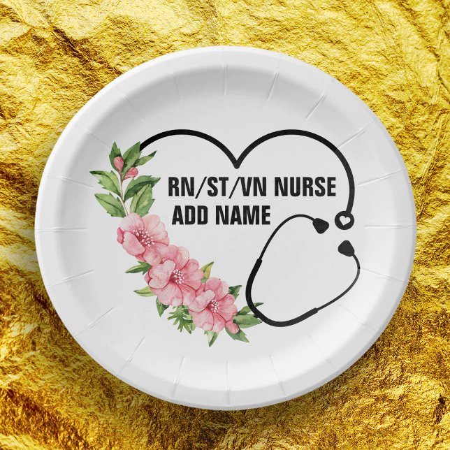 Personalized Student-Registered-Veteran Nurse Name Paper Plates (Creator Uploaded)