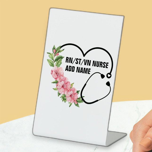 Personalized Student-Registered-Veteran Nurse Name Pedestal Sign (Creator Uploaded)