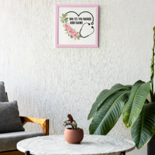 Personalized Student-Registered-Veteran Nurse Name Photo Print