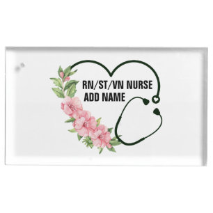Personalized Student-Registered-Veteran Nurse Name Place Card Holder