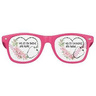 Personalized Student-Registered-Veteran Nurse Name Retro Sunglasses