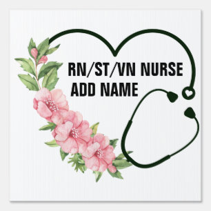 Personalized Student-Registered-Veteran Nurse Name Sign