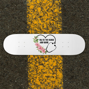 Personalized Student-Registered-Veteran Nurse Name Skateboard