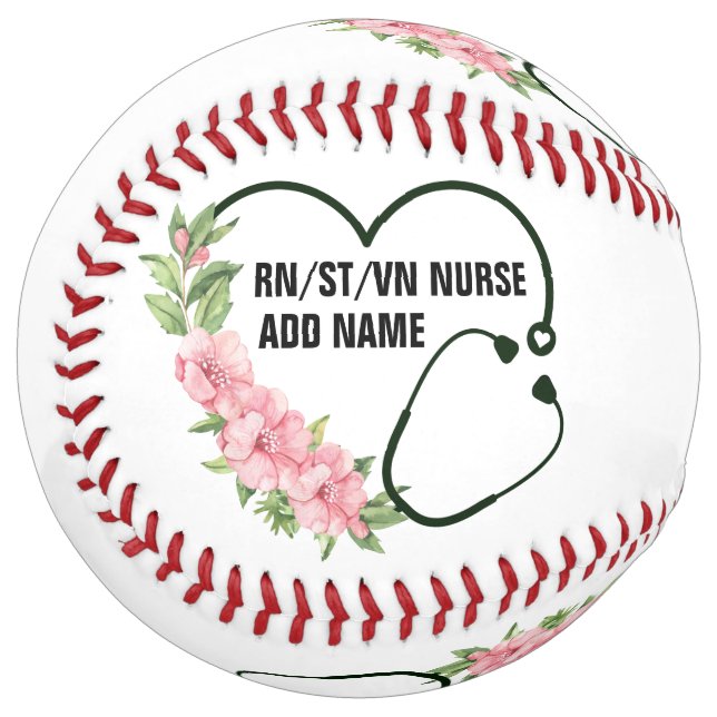 Personalized Student-Registered-Veteran Nurse Name Softball (Front Left)