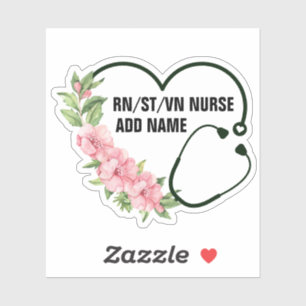 Personalized Student-Registered-Veteran Nurse Name Sticker