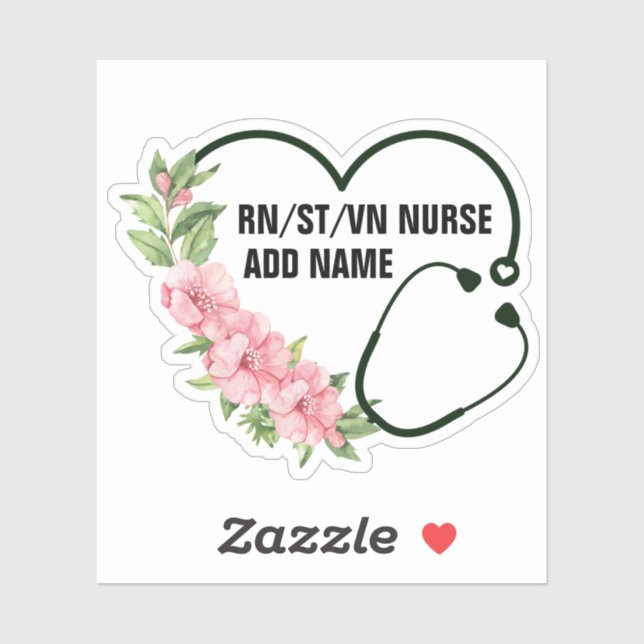 Personalized Student-Registered-Veteran Nurse Name Sticker (Sheet)