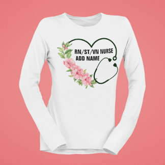 Personalized Student-Registered-Veteran Nurse Name T-Shirt