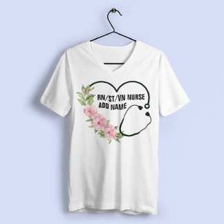 Personalized Student-Registered-Veteran Nurse Name T-Shirt