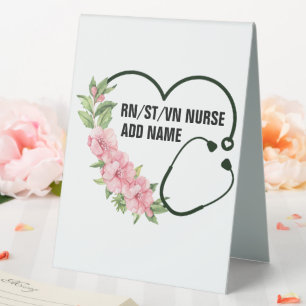 Personalized Student-Registered-Veteran Nurse Name Table Tent
