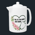 Personalized Student-Registered-Veteran Nurse Name Teapot<br><div class="desc">Personalized Nurse Name Design For Registered,  Student,  Veteran Nurses.</div>