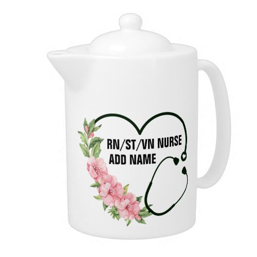 Personalized Student_Registered_Veteran Nurse Name Teapot