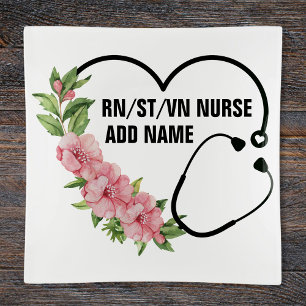 Personalized Student-Registered-Veteran Nurse Name Trinket Tray