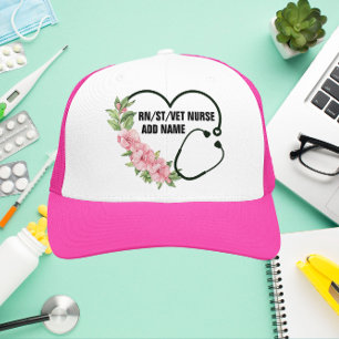 Personalized Student-Registered-Veteran Nurse Name Trucker Hat