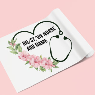 Personalized Student-Registered-Veteran Nurse Name Wrapping Paper