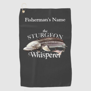 Personalized Sturgeon Whisperer Dark Fishing Towel