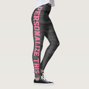Personalized Style - Gray Textured & Chic Pink Leggings