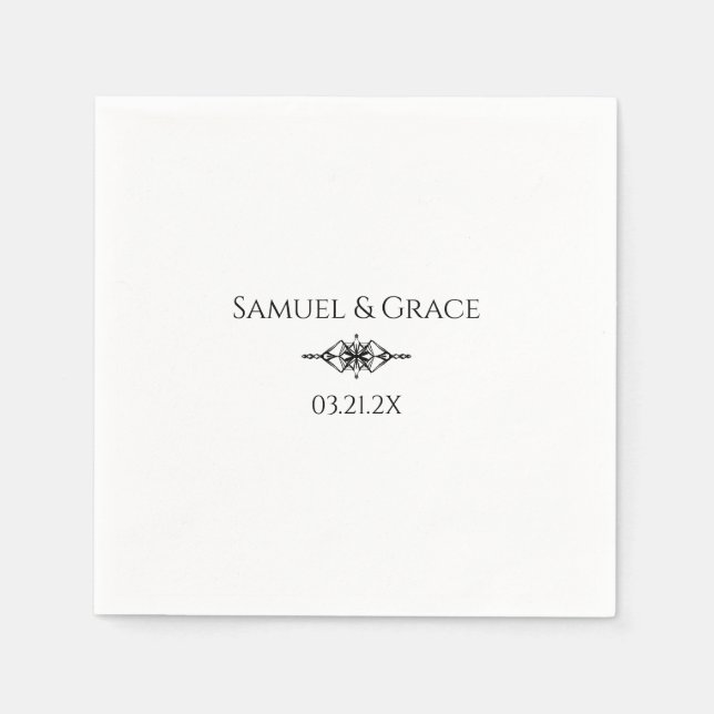 Personalized Stylish 60th Diamond Anniversary Napkins (Front)