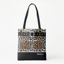 Personalized Stylish Brown White Black Leopard
