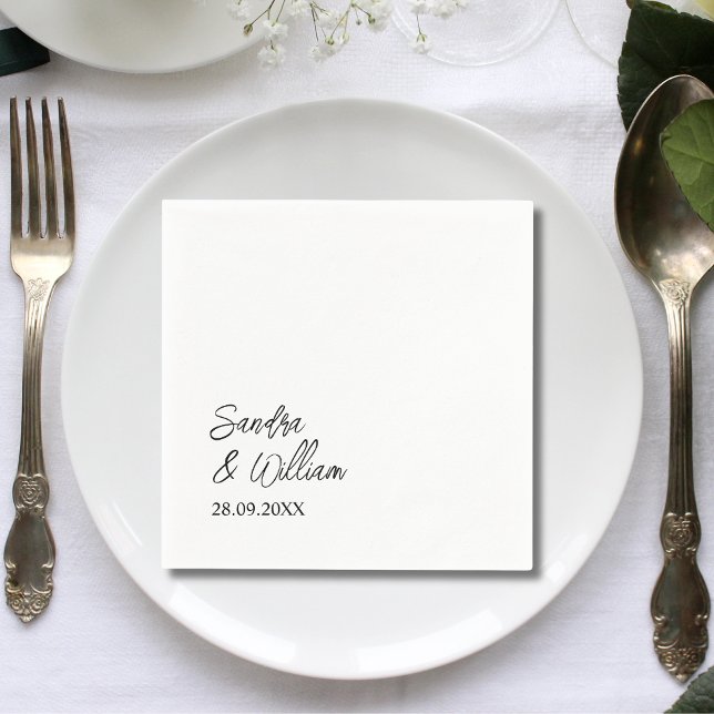 Personalized Stylish Calligraphy Flourish Wedding Napkins (Creator Uploaded)